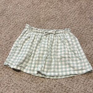 Gap Kids 100% Cotton Light Sage Green and White Gingham Size 4T Built In Shorts